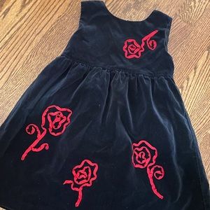 Hanna Andersson black and red velvet/velour dress